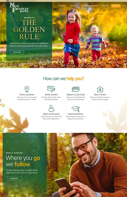 New Peoples Bank homepage screenshot
