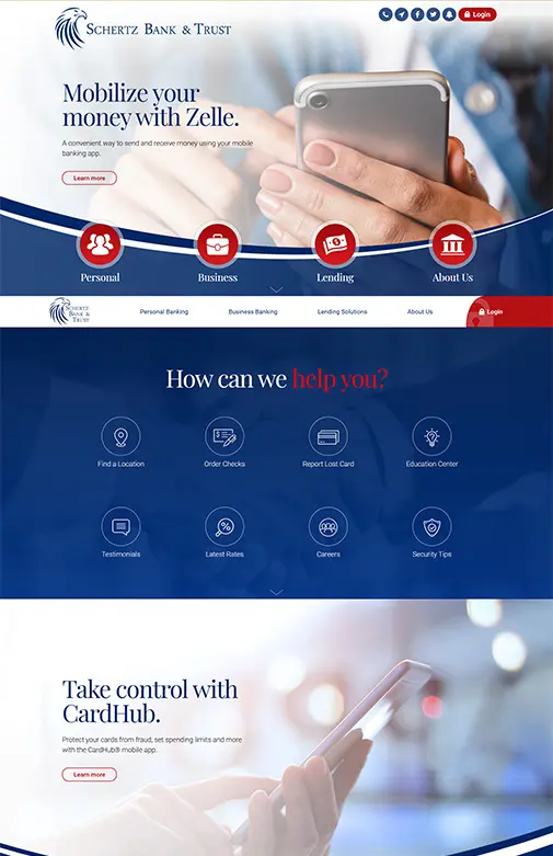 Schertz Bank homepage screenshot