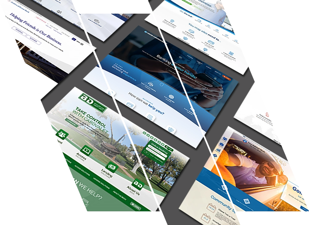 Site portfolio thumbnails angled left